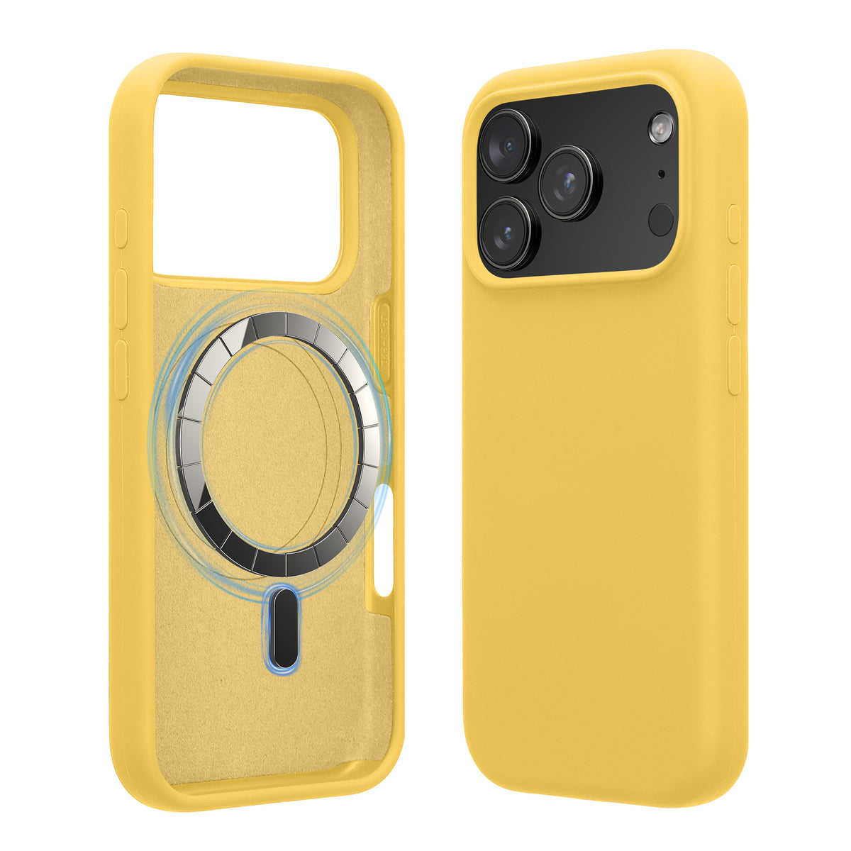 iPhone 18 Pro / iPhone 17 Pro Silikon Handyhülle mit MagSafe Strahlend Gelb