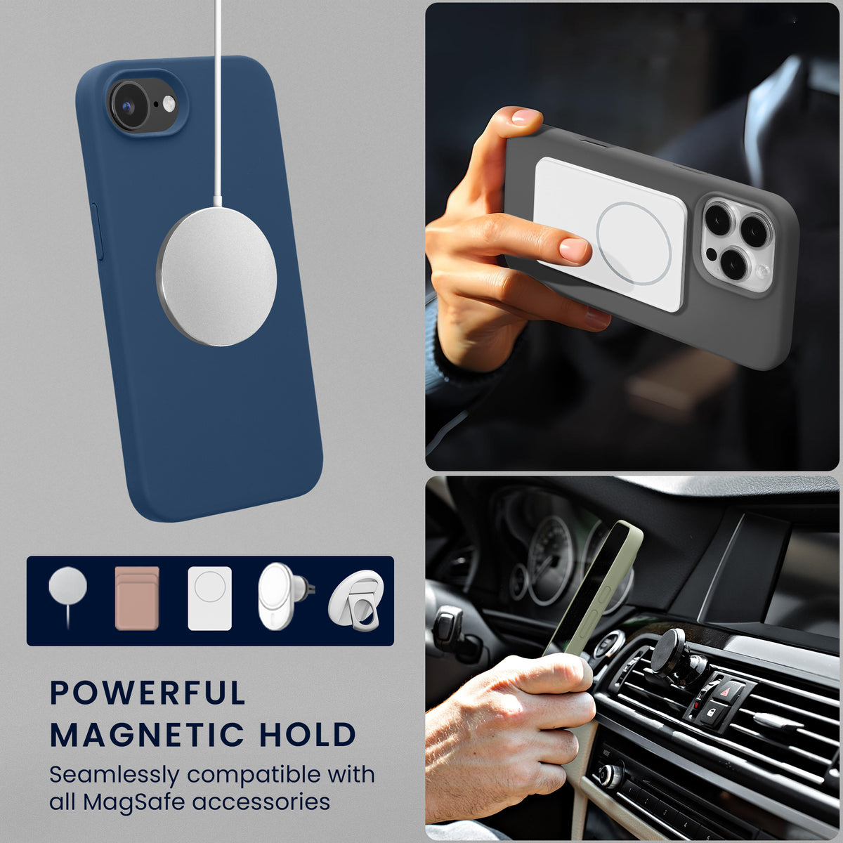 iPhone 17e / iPhone 16e Silikon Handyhülle mit MagSafe KWM0000235T006C