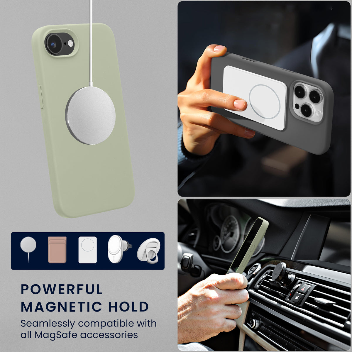iPhone 17e / iPhone 16e Silikon Handyhülle mit MagSafe KWM0000235T007C