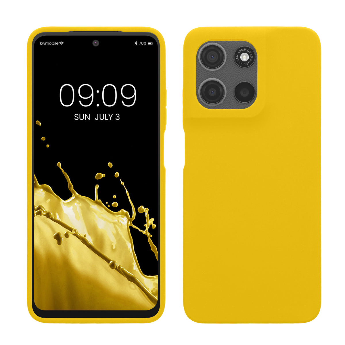 Motorola Moto G15 / G15 Power / G17 / G17 Power Silikon Handyhülle Strahlend Gelb