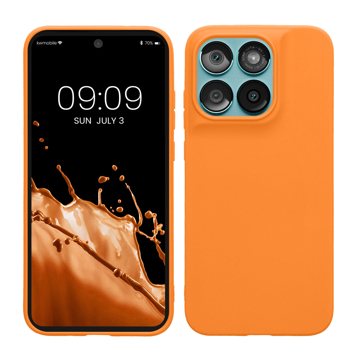 Motorola Moto G67 / G77 / G87 Silikon Handyhülle Fruity Orange