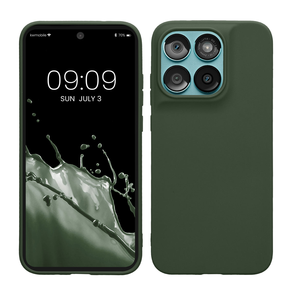 Motorola Moto G67 / G77 / G87 Silikon Handyhülle Dunkelgrün