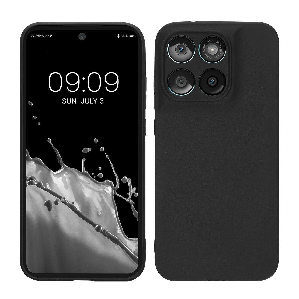 Motorola Moto G67 / G77 / G87 Silikon Handyhülle mit Kameraschutz Schwarz matt