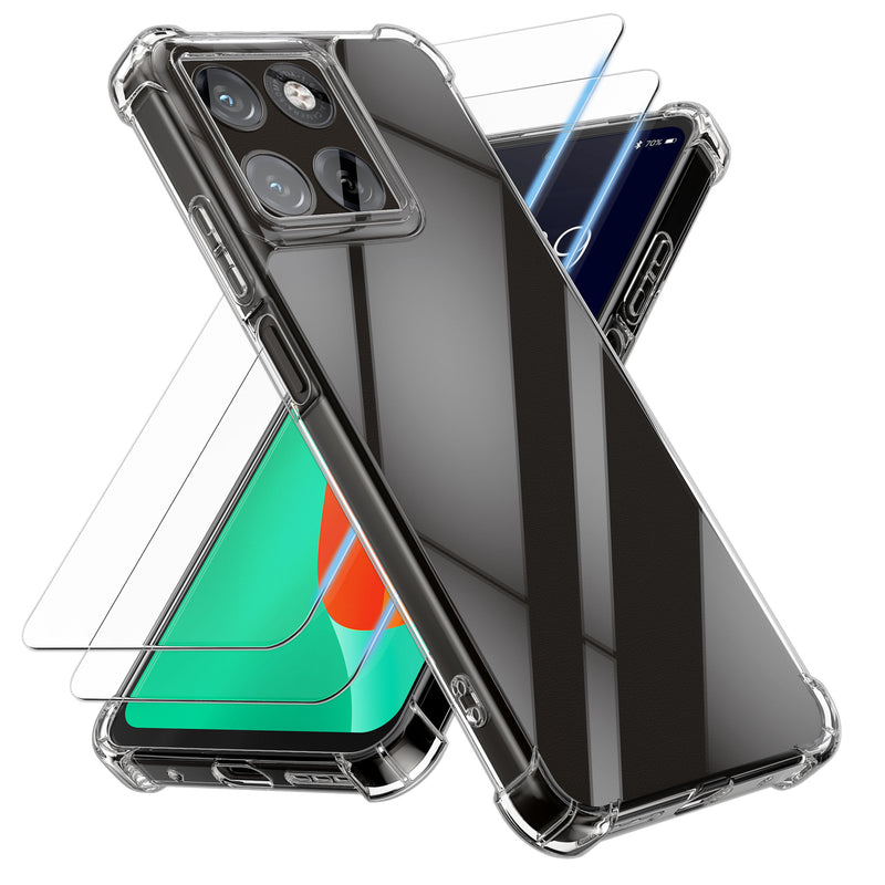 Motorola Moto G67 / G77 / G87 Silikon Handyhülle + 2x Schutzglas KWM0000236A001C