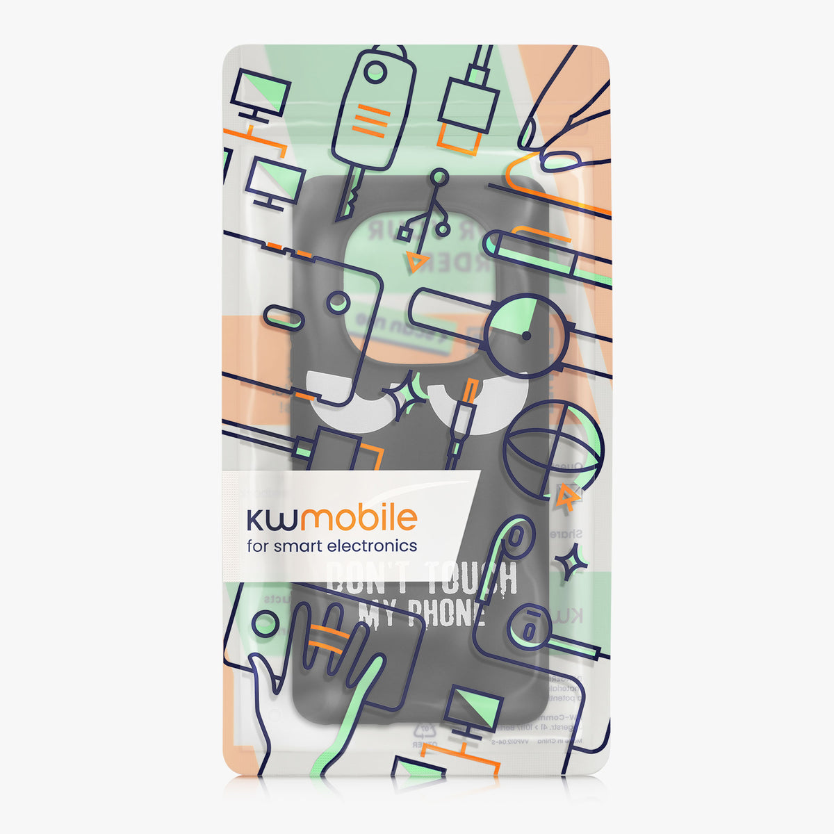 kwmobile Hülle kompatibel mit Xiaomi Redmi Note 15 4G / 5G / Poco M8 5G - Handyhülle Silikon Case - Don't touch my Phone Weiß Schwarz Weiß  [dsg01]