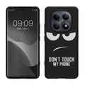 kwmobile Hülle kompatibel mit Xiaomi Redmi Note 15 4G / 5G / Poco M8 5G - Handyhülle Silikon Case - Don't touch my Phone Weiß Schwarz Weiß  [dsg01]