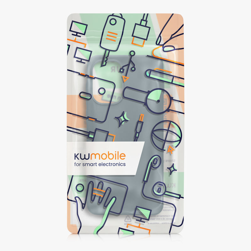 kwmobile Hülle für OnePlus 15R TPU Case - Handyhülle unterstützt kabelloses Laden, flexible Schutzhülle, gummiertes Cover in Dunkler Schiefer Dunkler Schiefer