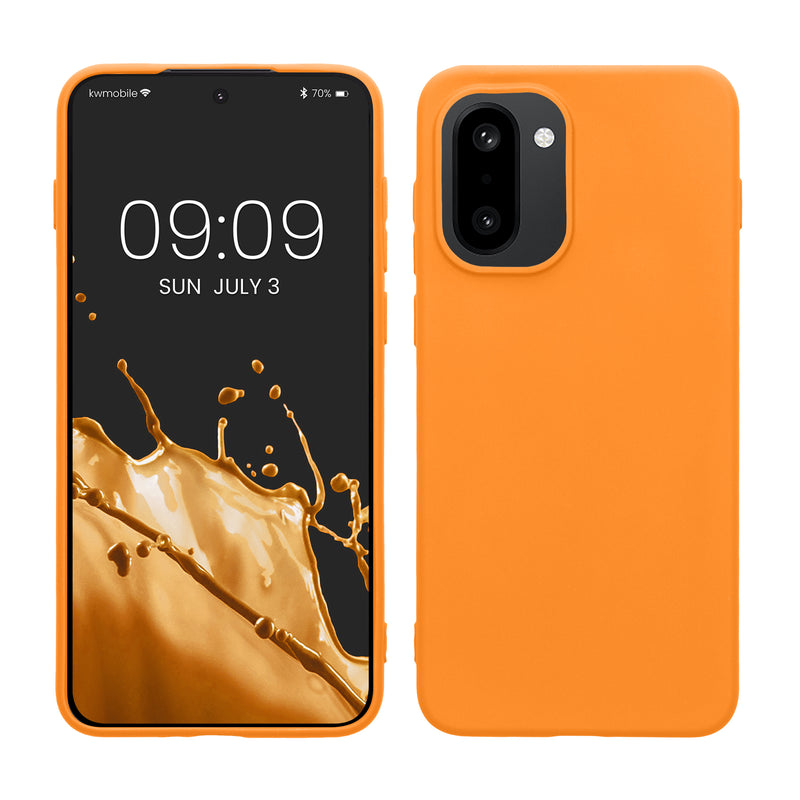 kwmobile Hülle für OnePlus 15R TPU Case - Handyhülle unterstützt kabelloses Laden, flexible Schutzhülle, gummiertes Cover in Fruity Orange Fruity Orange