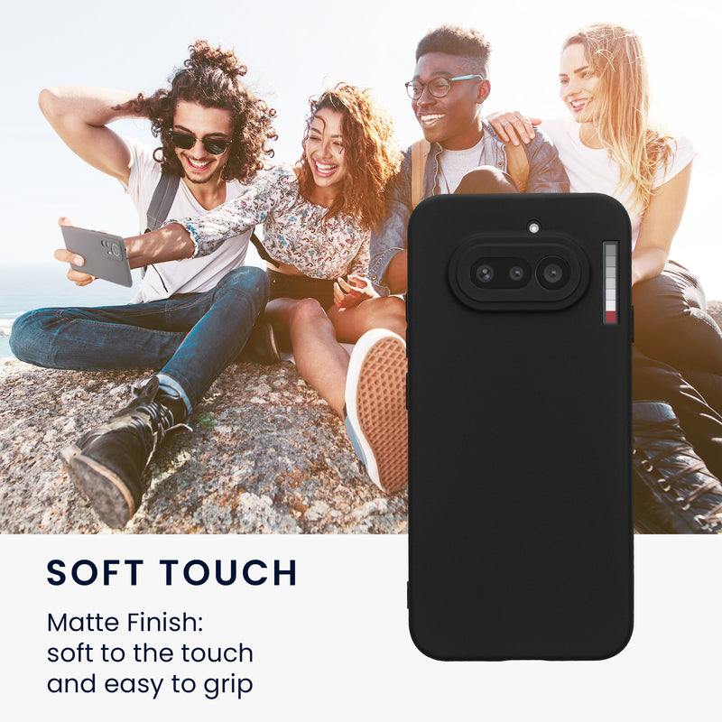 kwmobile Handyhülle für Nothing Phone (4a) Hülle - weiches Handy Silikon Case - Schutzhülle Cover - Schwarz matt Schwarz matt
