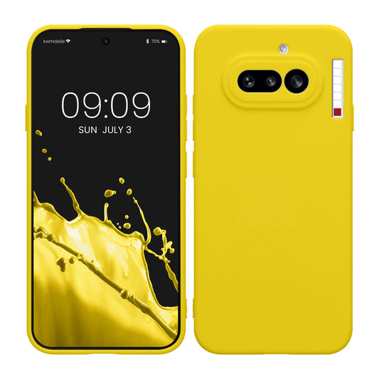 kwmobile Handyhülle für Nothing Phone (4a) Hülle - weiches Handy Silikon Case - Schutzhülle Cover - Strahlend Gelb Strahlend Gelb