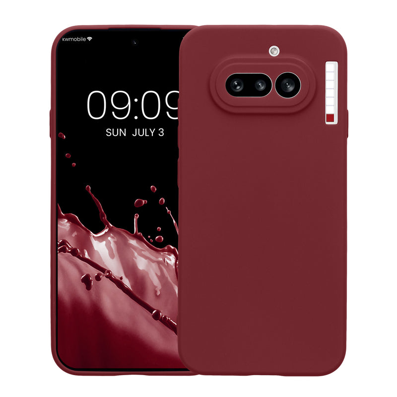 kwmobile Handyhülle für Nothing Phone (4a) Hülle - weiches Handy Silikon Case - Schutzhülle Cover - Bordeaux Violett Bordeaux Violett