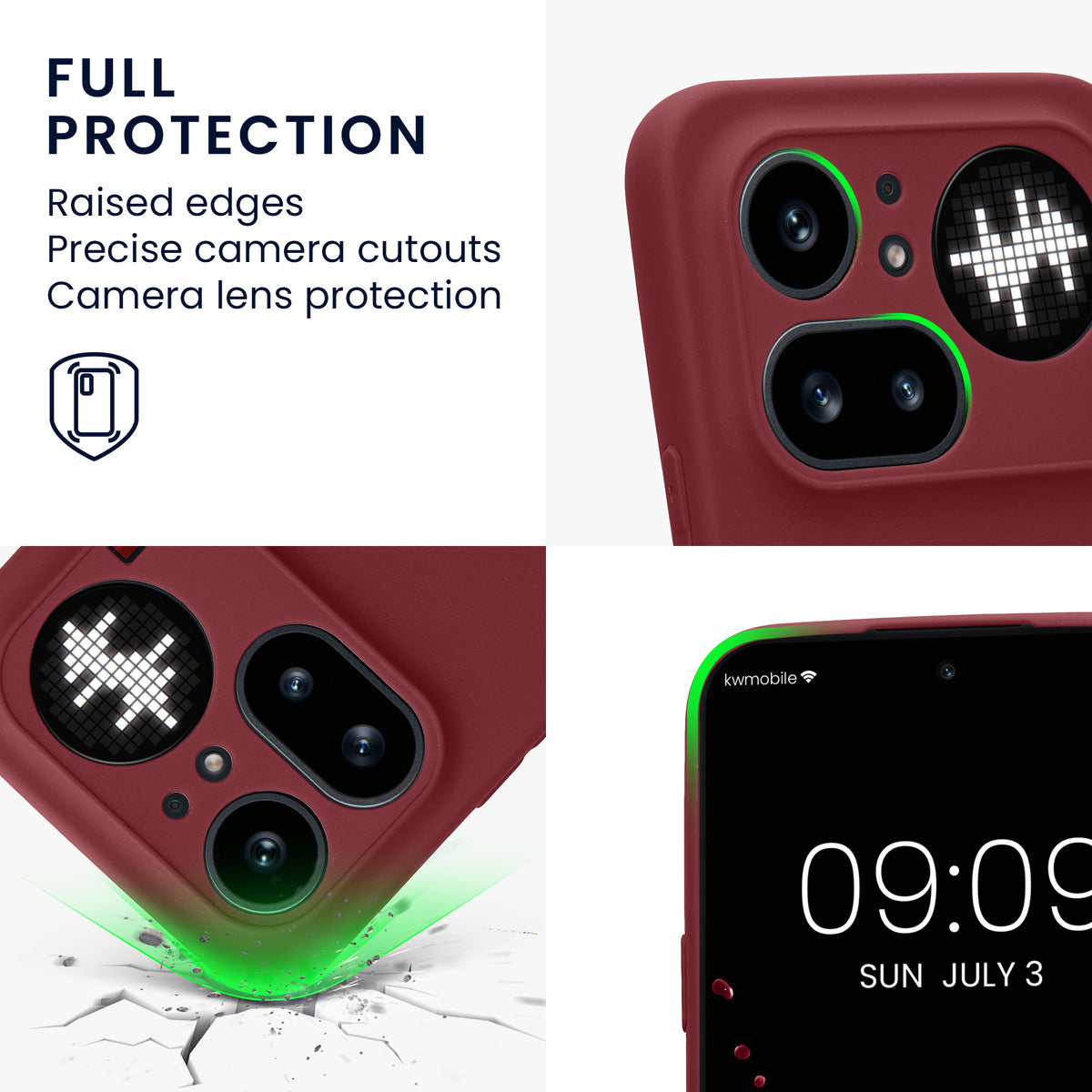 kwmobile Handyhülle für Nothing Phone (4a) Pro Hülle - weiches Handy Silikon Case - Schutzhülle Cover - Bordeaux Violett Bordeaux Violett