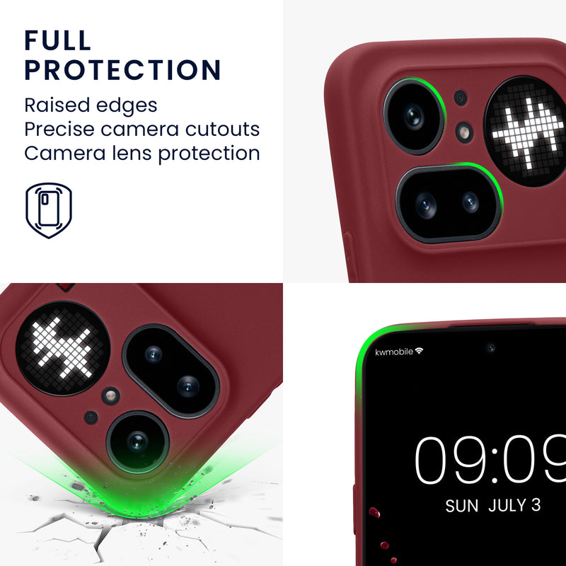 kwmobile Handyhülle für Nothing Phone (4a) Pro Hülle - weiches Handy Silikon Case - Schutzhülle Cover - Bordeaux Violett Bordeaux Violett