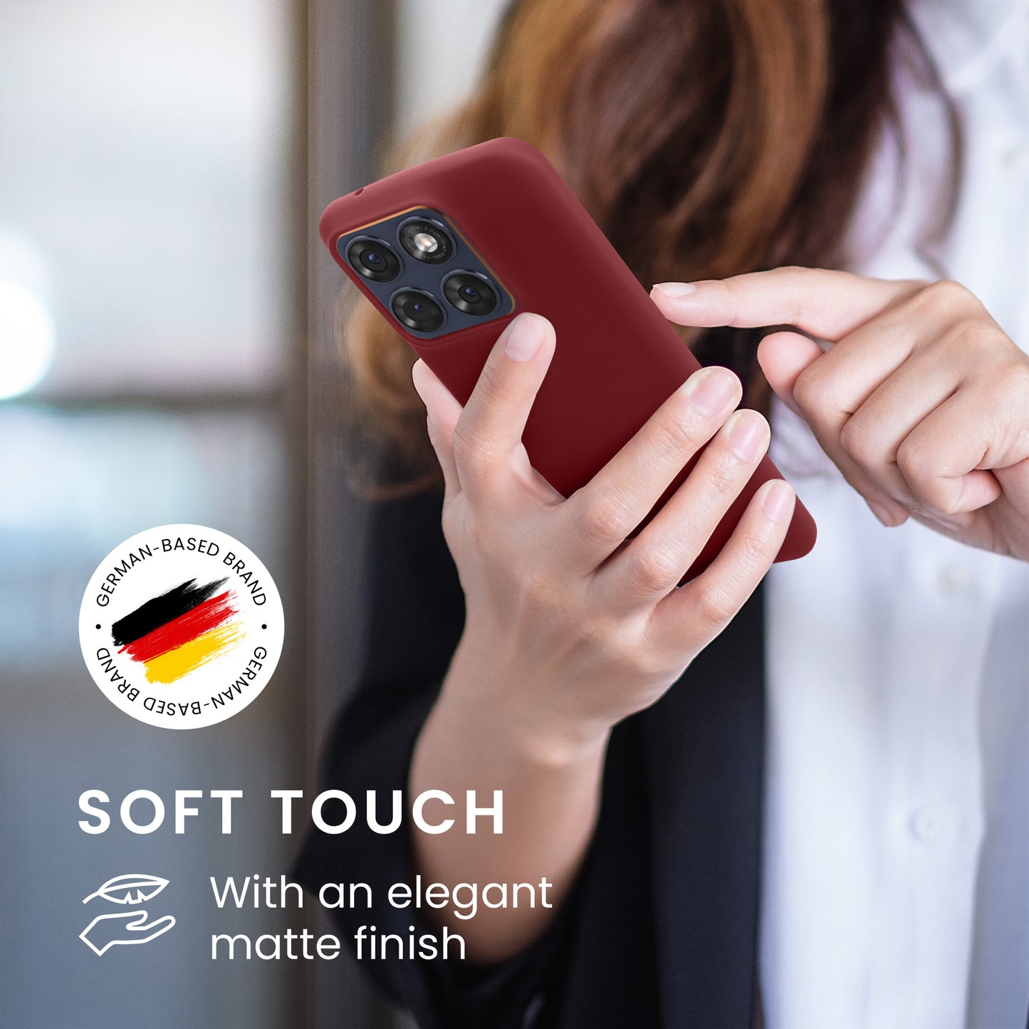 kwmobile Hülle für Motorola Edge 70 Fusion / Edge 70 Fusion+ TPU Case - Handyhülle unterstützt kabelloses Laden, flexible Schutzhülle, gummiertes Cover in Bordeaux Violett Bordeaux Violett
