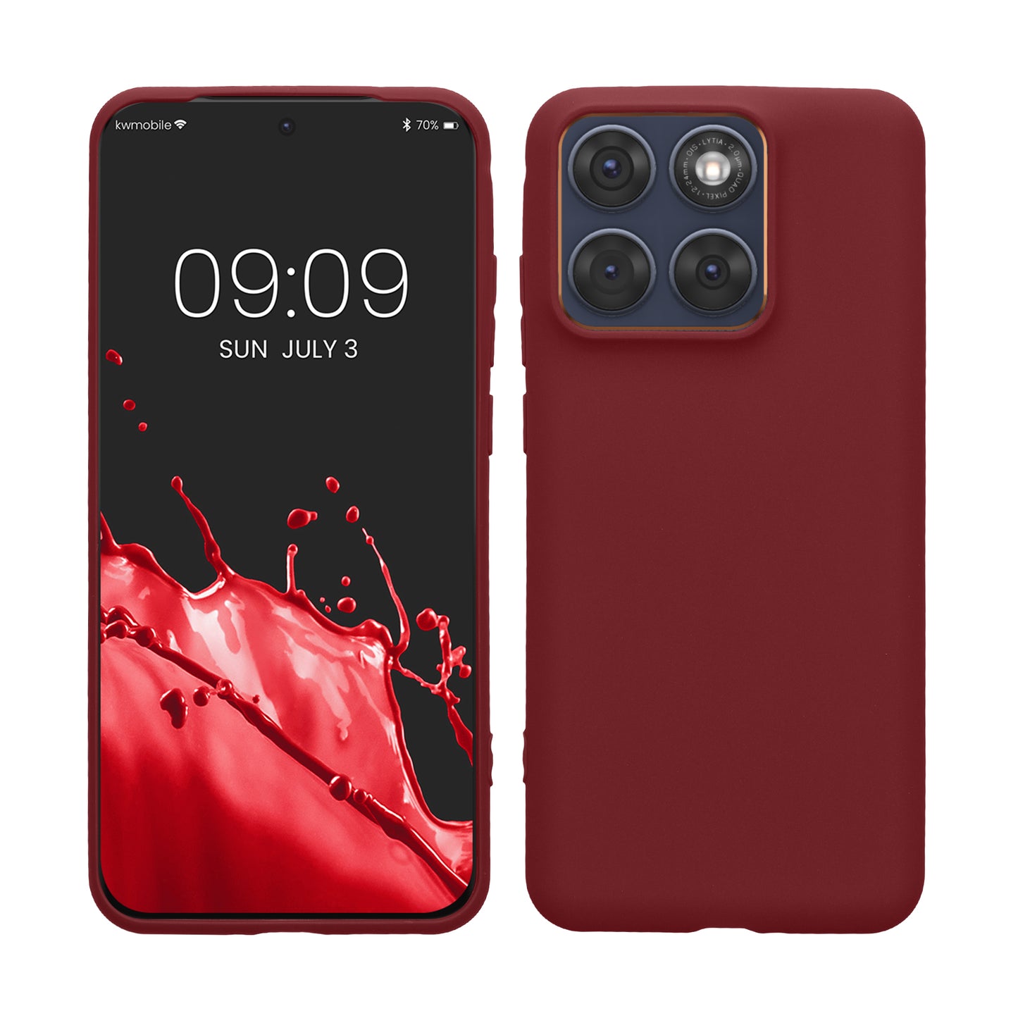 kwmobile Hülle für Motorola Edge 70 Fusion / Edge 70 Fusion+ TPU Case - Handyhülle unterstützt kabelloses Laden, flexible Schutzhülle, gummiertes Cover in Bordeaux Violett Bordeaux Violett