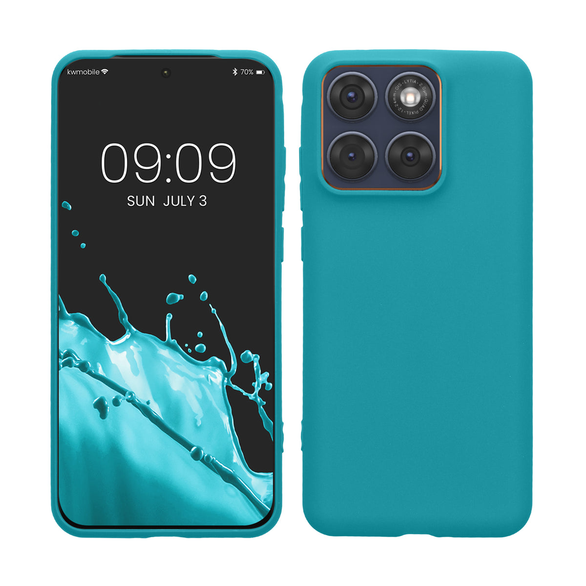kwmobile Hülle für Motorola Edge 70 Fusion / Edge 70 Fusion+ TPU Case - Handyhülle unterstützt kabelloses Laden, flexible Schutzhülle, gummiertes Cover in Petrol matt Petrol matt