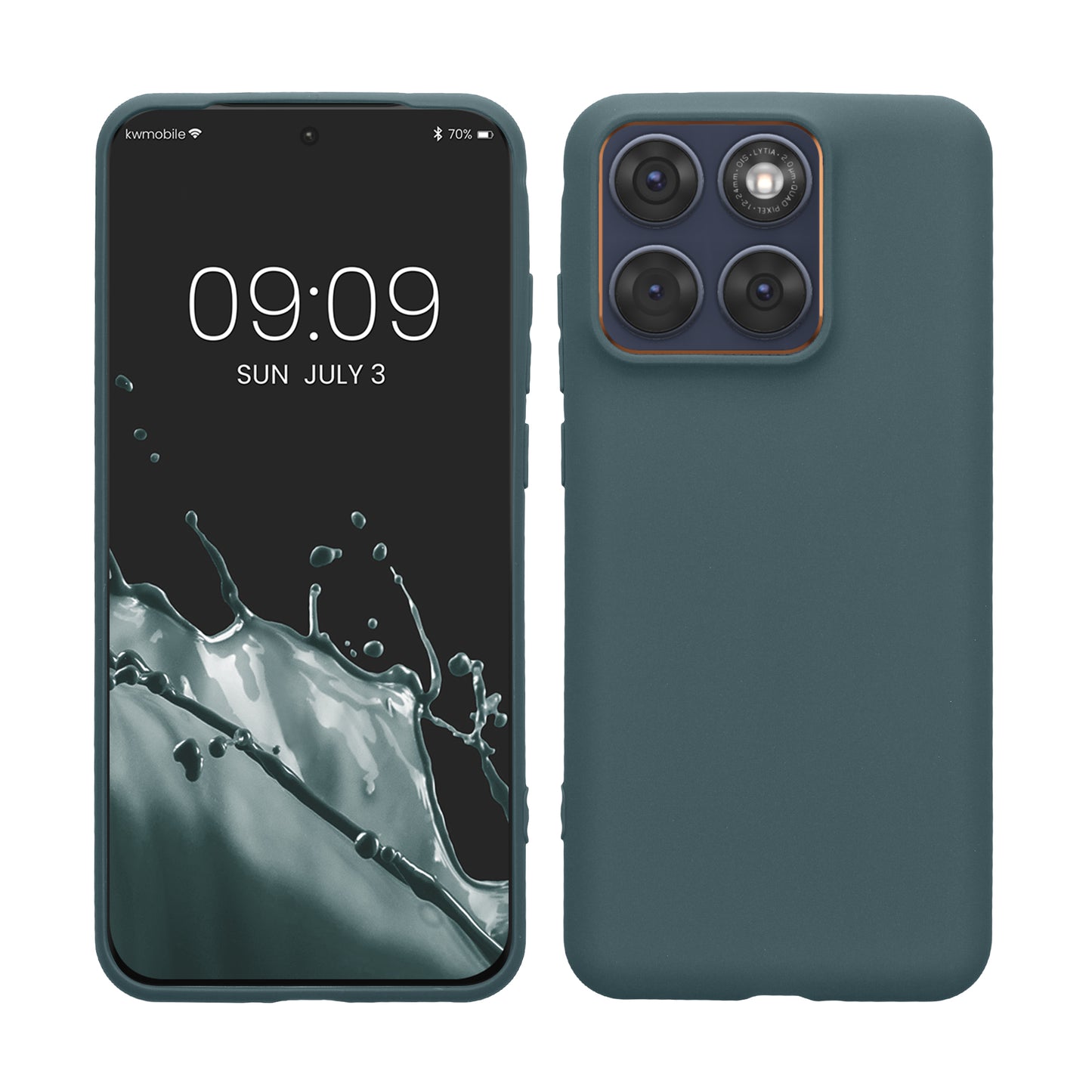 kwmobile Hülle für Motorola Edge 70 Fusion / Edge 70 Fusion+ TPU Case - Handyhülle unterstützt kabelloses Laden, flexible Schutzhülle, gummiertes Cover in Dunkler Schiefer Dunkler Schiefer