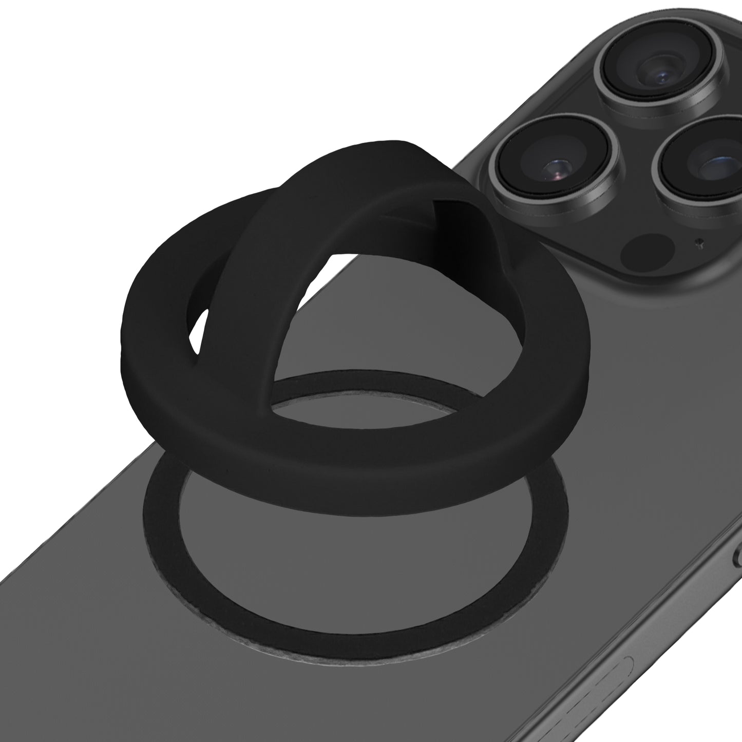 kwmobile Handy Ring Halter für Magsafe Ring Holder - Silikon Magnet Fingerhalter für Smartphone - Magnetring Handy - kompatibel mit MagSafe - Schwarz Schwarz
