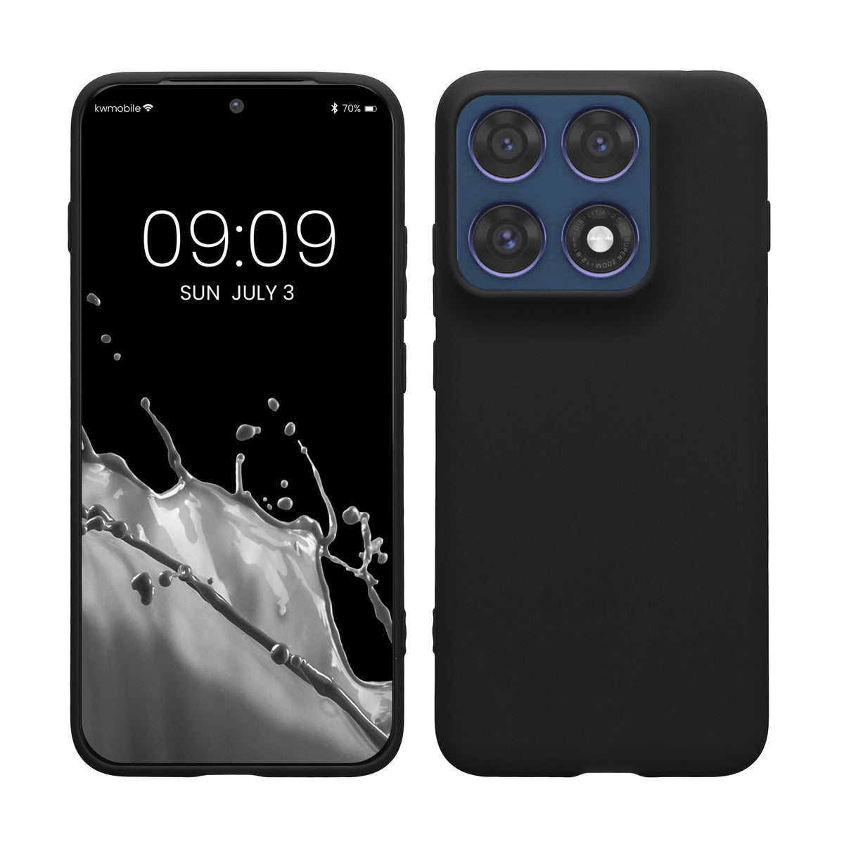 kwmobile Hülle für Motorola Edge 70 Pro TPU Case - Handyhülle unterstützt kabelloses Laden, flexible Schutzhülle, gummiertes Cover in Schwarz matt Schwarz matt