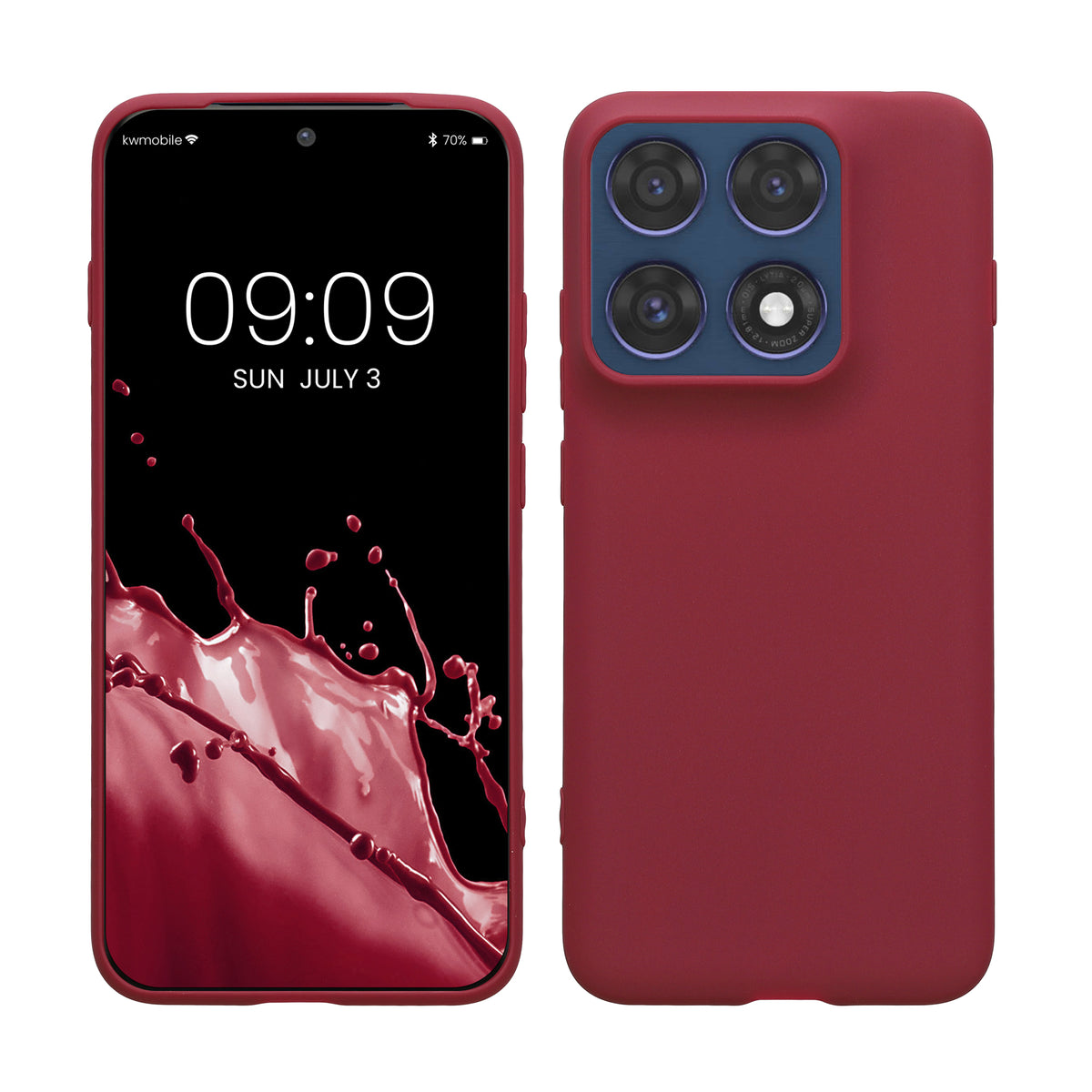 kwmobile Hülle für Motorola Edge 70 Pro TPU Case - Handyhülle unterstützt kabelloses Laden, flexible Schutzhülle, gummiertes Cover in Bordeaux Violett Bordeaux Violett