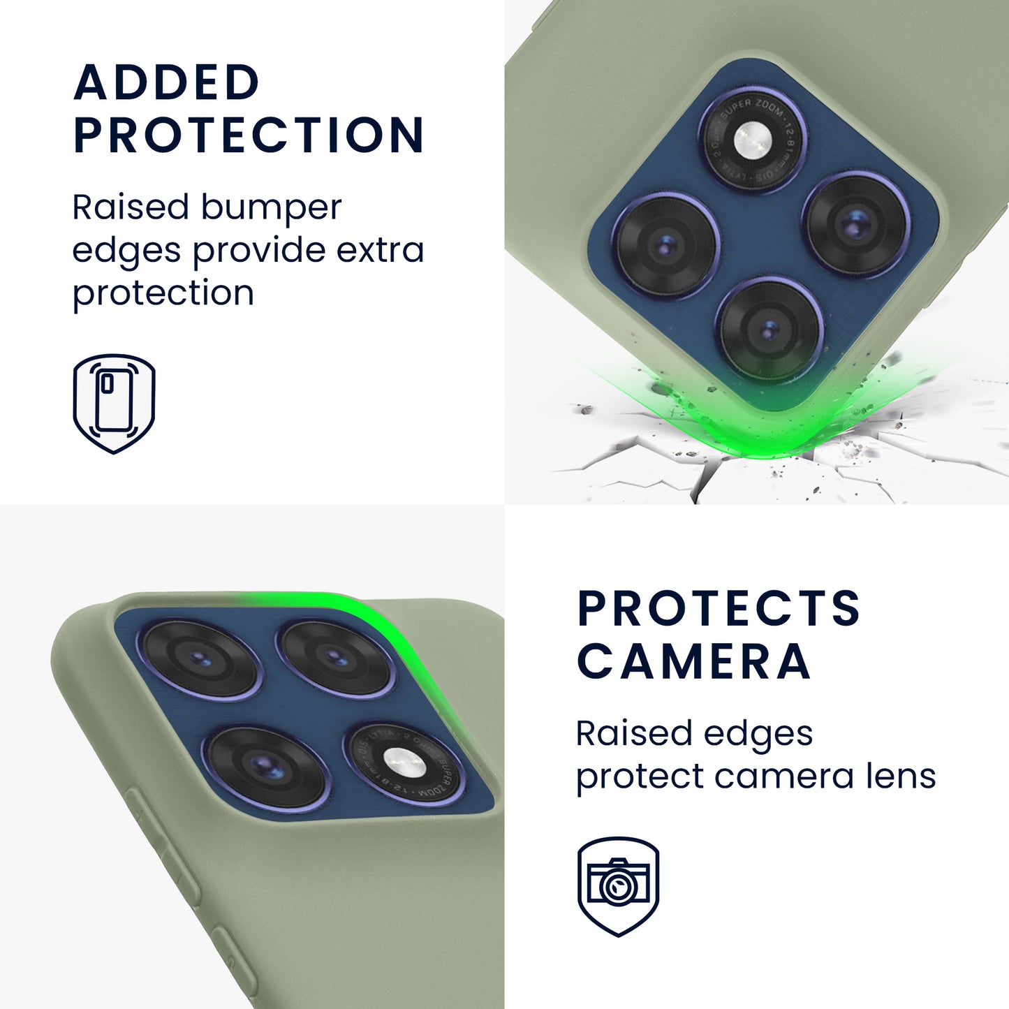 kwmobile Hülle für Motorola Edge 70 Pro TPU Case - Handyhülle unterstützt kabelloses Laden, flexible Schutzhülle, gummiertes Cover in Graugrün Graugrün