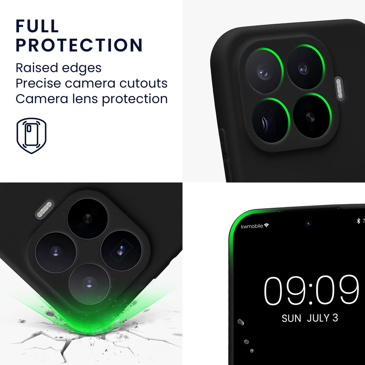 kwmobile Handyhülle für Xiaomi 17T Hülle - weiches Handy Silikon Case - Schutzhülle Cover - Schwarz matt Schwarz matt