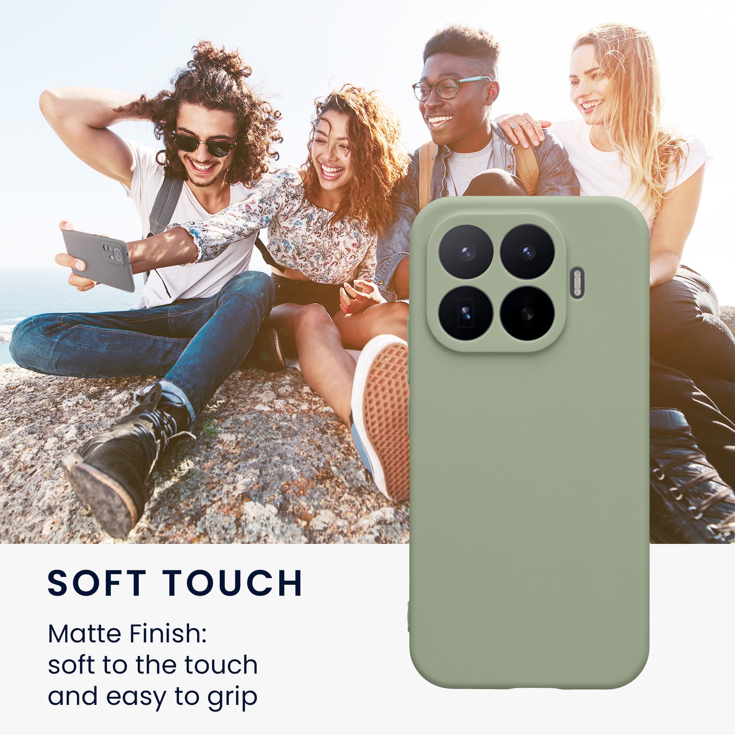 kwmobile Handyhülle für Xiaomi 17T Hülle - weiches Handy Silikon Case - Schutzhülle Cover - Graugrün Graugrün