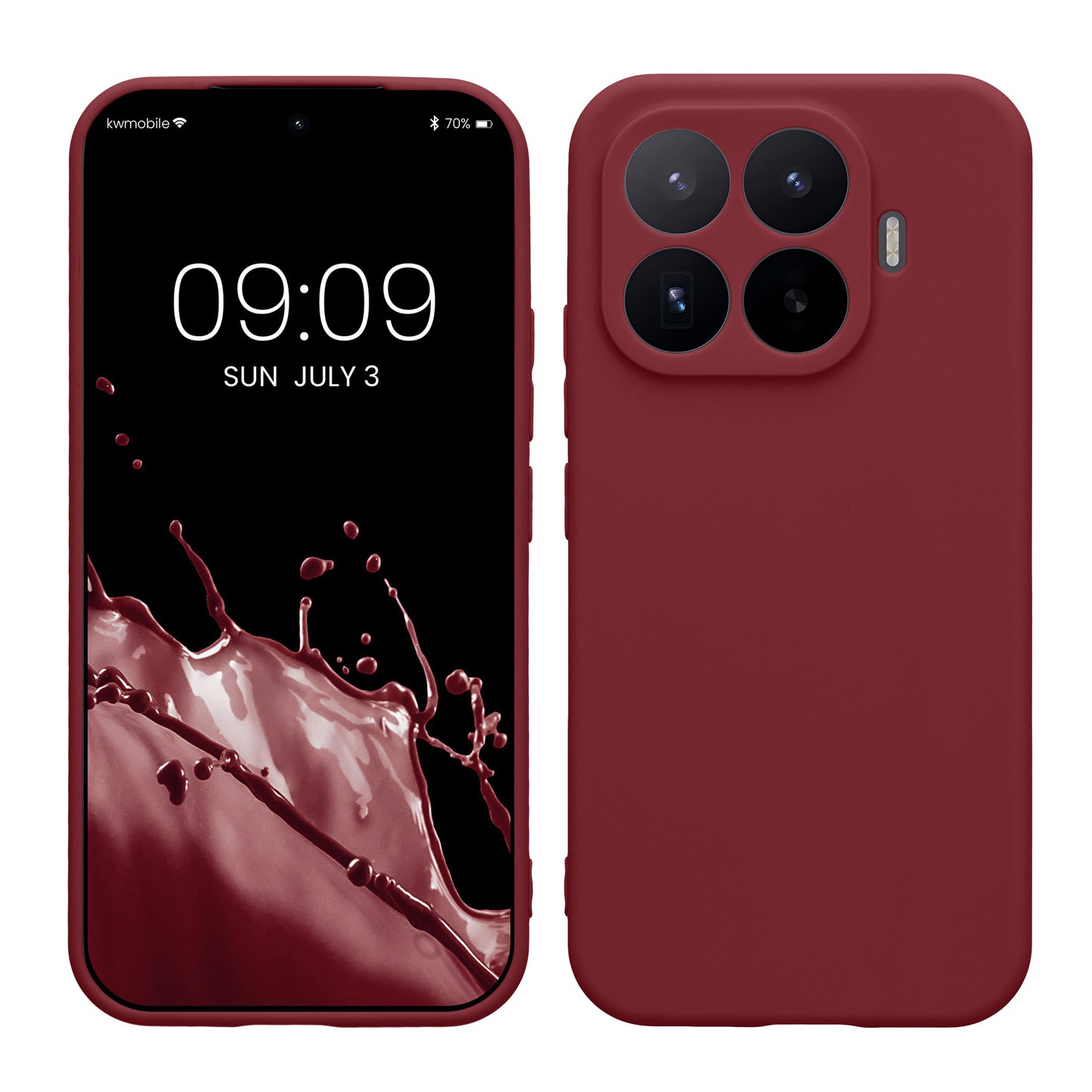 kwmobile Handyhülle für Xiaomi 17T Hülle - weiches Handy Silikon Case - Schutzhülle Cover - Bordeaux Violett Bordeaux Violett