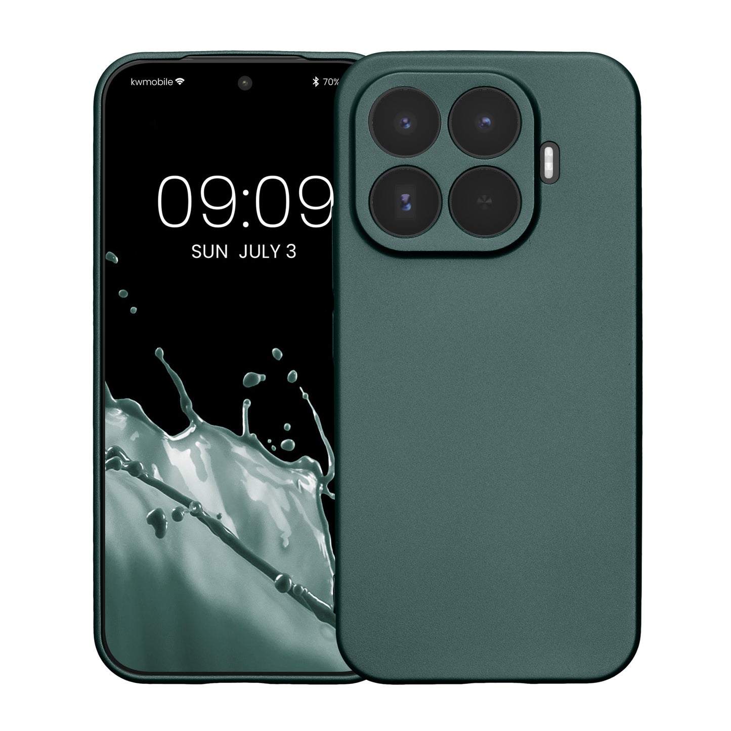 kwmobile Handyhülle für Xiaomi 17T Hülle - weiche Silikon Case metallisch schimmernd - Schutzhülle Cover - Metallic Petrol Metallic Petrol