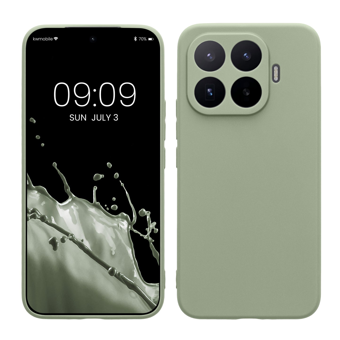 kwmobile Handyhülle für Xiaomi 17T Pro Hülle - weiches Handy Silikon Case - Schutzhülle Cover - Graugrün Graugrün