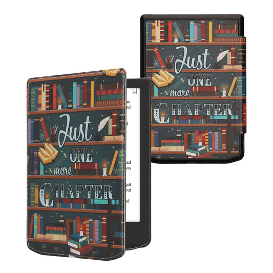 kwmobile Schutzhülle für Pocketbook Verse / Verse Lite / Verse Pro / Color / Vivlio Light/Light HD Hülle - eReader Flip Case mit Auto Sleep Funktion - Bibliothek Motto mit Mehrfarbig Mehrfarbig  [dsg01]