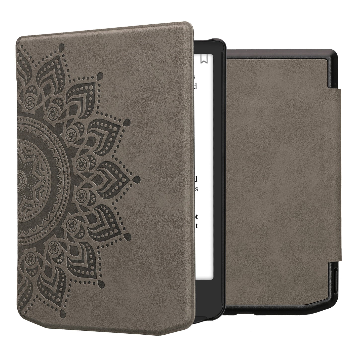 kwmobile Schutzhülle für Pocketbook Verse / Verse Lite / Verse Pro / Color / Vivlio Light/Light HD Hülle - eReader Case aus Kunstleder mit Auto Sleep Funktion - Aufgehende Sonne mit Grau Grau  [dsg02]