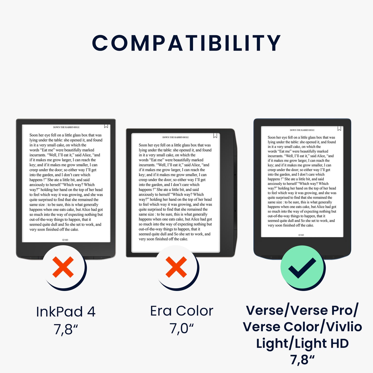 kwmobile Schutzhülle für Pocketbook Verse / Verse Lite / Verse Pro / Color / Vivlio Light/Light HD Hülle - eReader