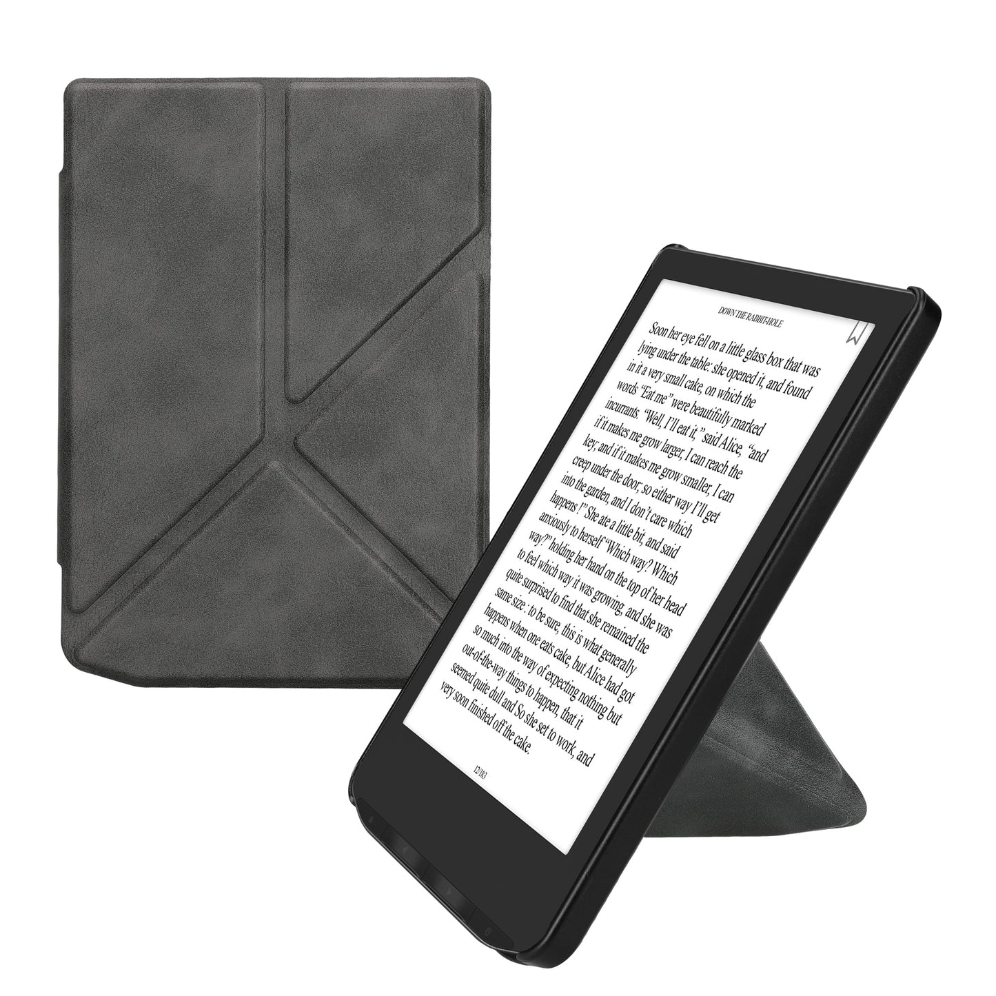 kwmobile Schutzhülle für Pocketbook Verse / Verse Lite / Verse Pro / Color / Vivlio Light/Light HD Hülle - Kunstleder Case - eReader Klapphülle mit Auto Sleep Funktion - Cover mit Ständer - Anthrazit Anthrazit  