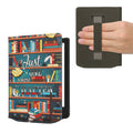kwmobile Schutzhülle für Pocketbook Verse / Verse Lite / Verse Pro / Color / Vivlio Light/Light HD Hülle - eReader Flip Case mit Handschlaufe und Auto Sleep Funktion - Bibliothek Motto mit Mehrfarbig Mehrfarbig  [dsg01]