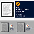 kwmobile Schutzhülle für Kobo Kobo Libra Colour / Tolino Vision Color Hülle - Kunstleder Case - eReader Klapphülle