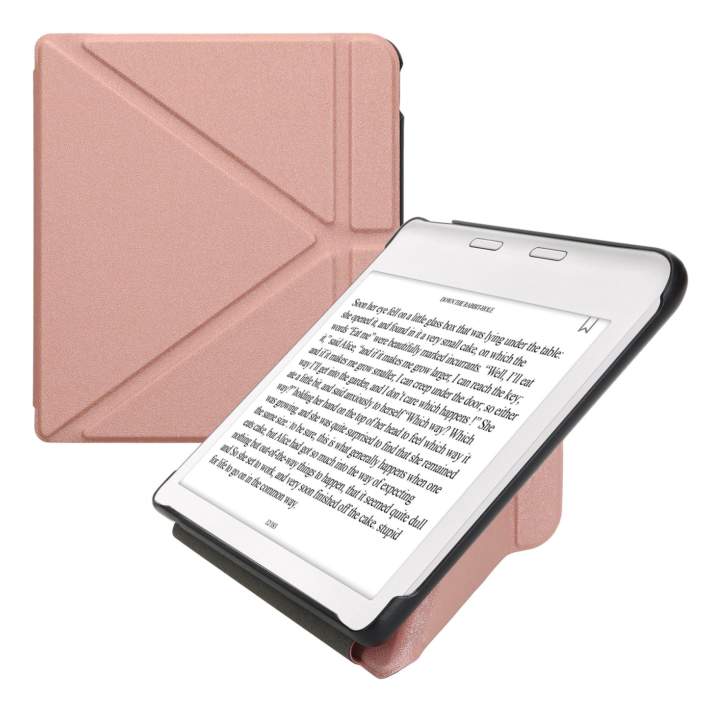 kwmobile Schutzhülle für Kobo Kobo Libra Colour / Tolino Vision Color Hülle - Kunstleder Case - eReader Klapphülle mit Auto Sleep Funktion - Cover mit Ständer - Rosegold Rosegold  