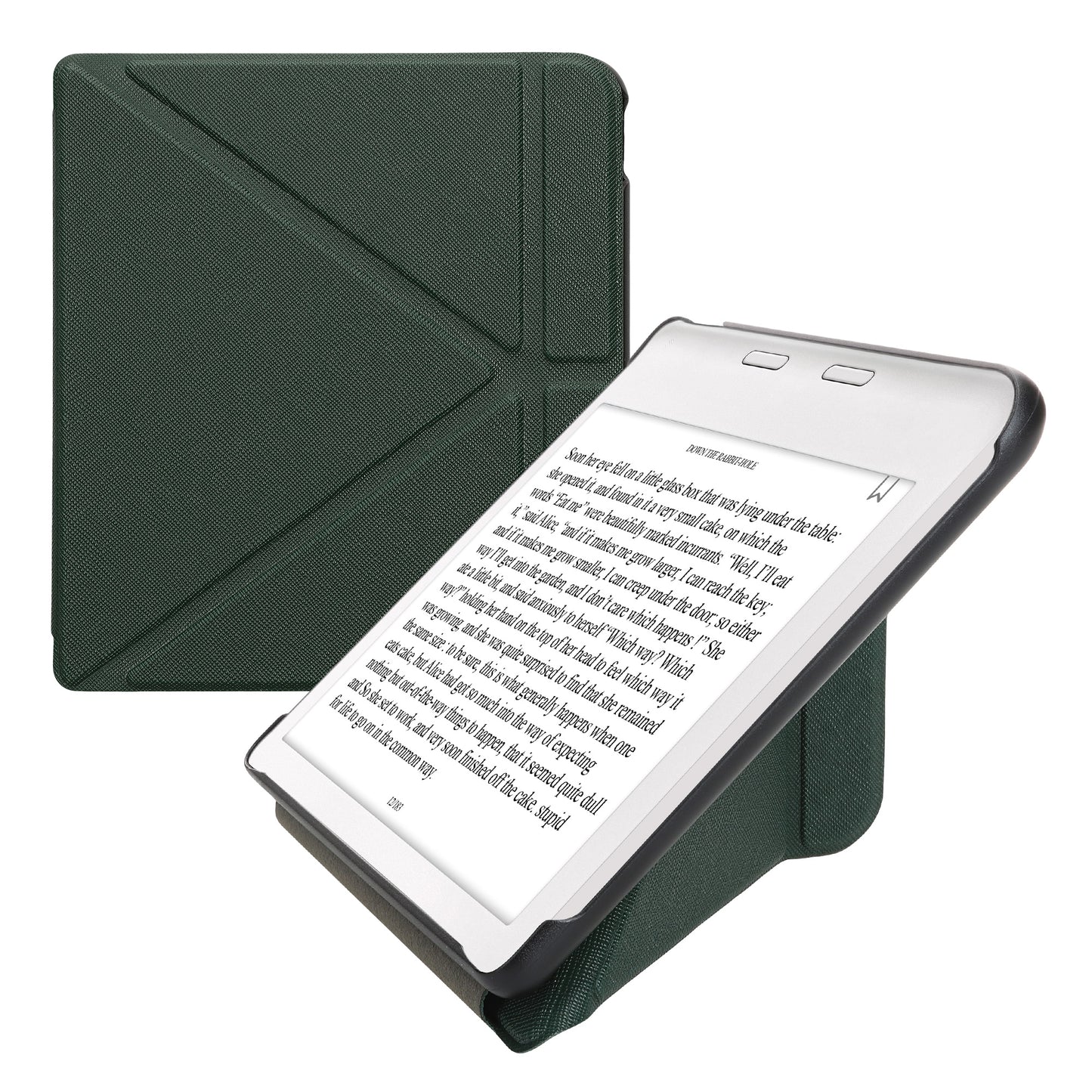 kwmobile Schutzhülle für Kobo Kobo Libra Colour / Tolino Vision Color Hülle - Kunstleder Case - eReader Klapphülle mit Auto Sleep Funktion - Cover mit Ständer - Dunkelgrün Dunkelgrün  