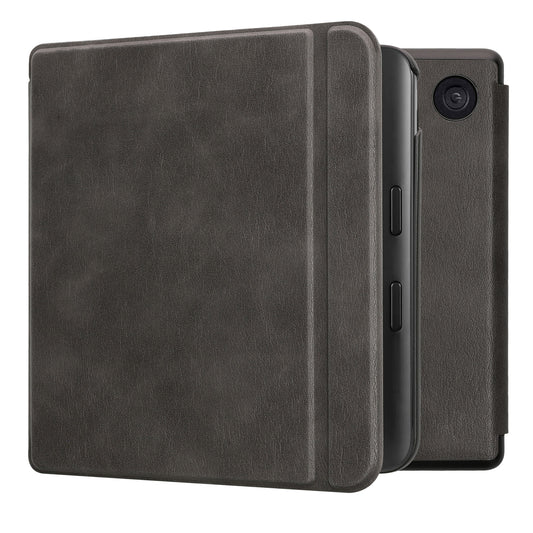 kwmobile Klapphülle kompatibel mit Kobo Kobo Libra Colour / Tolino Vision Color Hülle - eReader Case aus Kunstleder - Cover - Anthrazit Anthrazit  