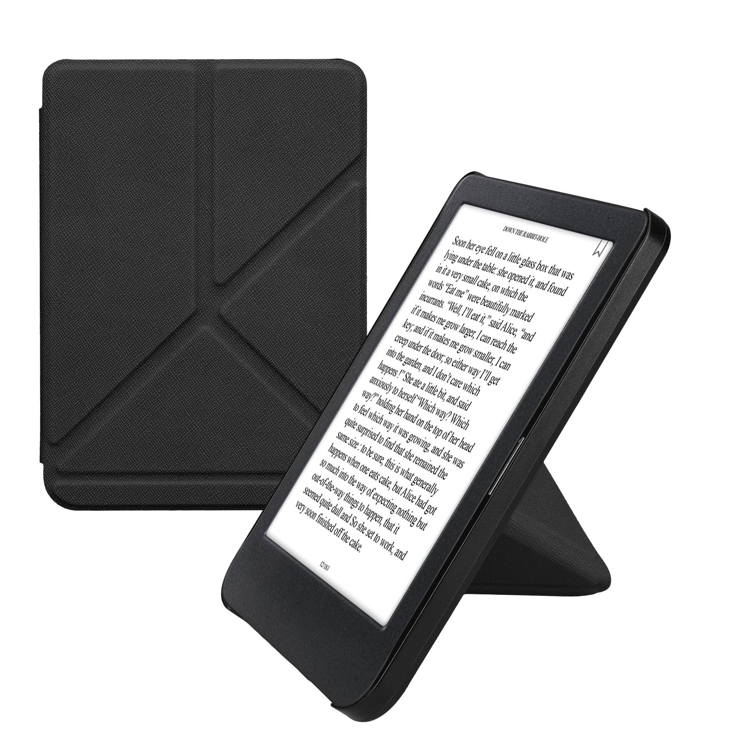 kwmobile Schutzhülle für Kobo Clara BW / Clara Colour / Tolino Shine (5) / Shine Color Hülle - Kunstleder Case - eReader Klapphülle mit Auto Sleep Funktion - Cover mit Ständer - Schwarz Schwarz  