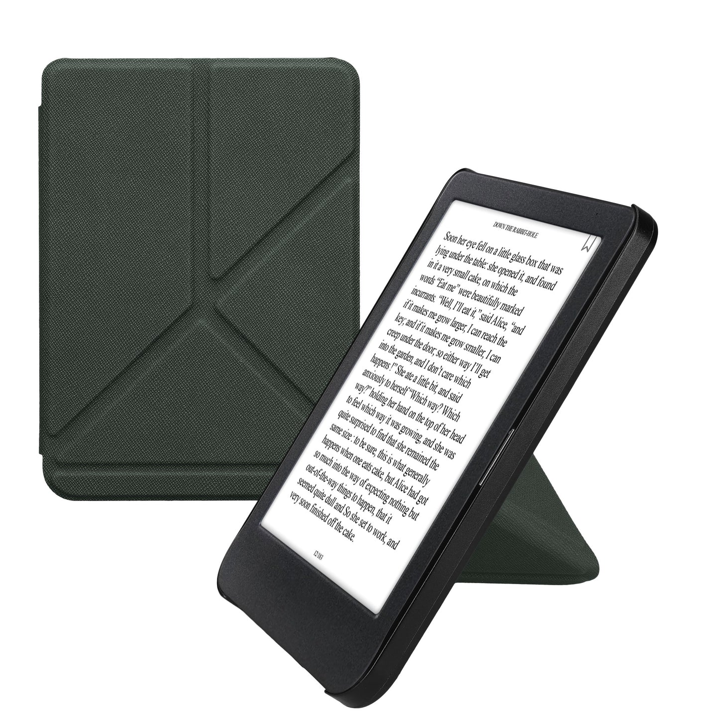 kwmobile Schutzhülle für Kobo Clara BW / Clara Colour / Tolino Shine (5) / Shine Color Hülle - Kunstleder Case - eReader Klapphülle mit Auto Sleep Funktion - Cover mit Ständer - Dunkelgrün Dunkelgrün  