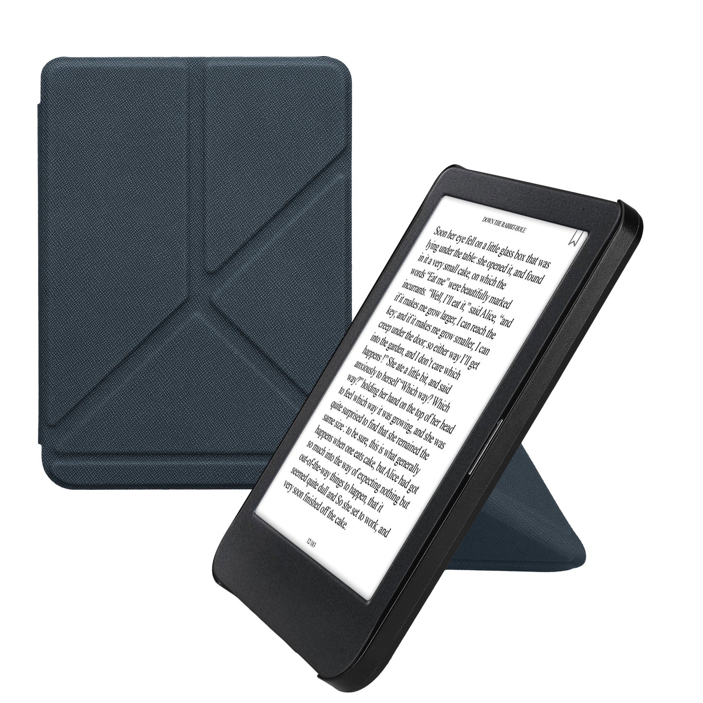 kwmobile Schutzhülle für Kobo Clara BW / Clara Colour / Tolino Shine (5) / Shine Color Hülle - Kunstleder Case - eReader Klapphülle mit Auto Sleep Funktion - Cover mit Ständer - Dunkelblau Dunkelblau  