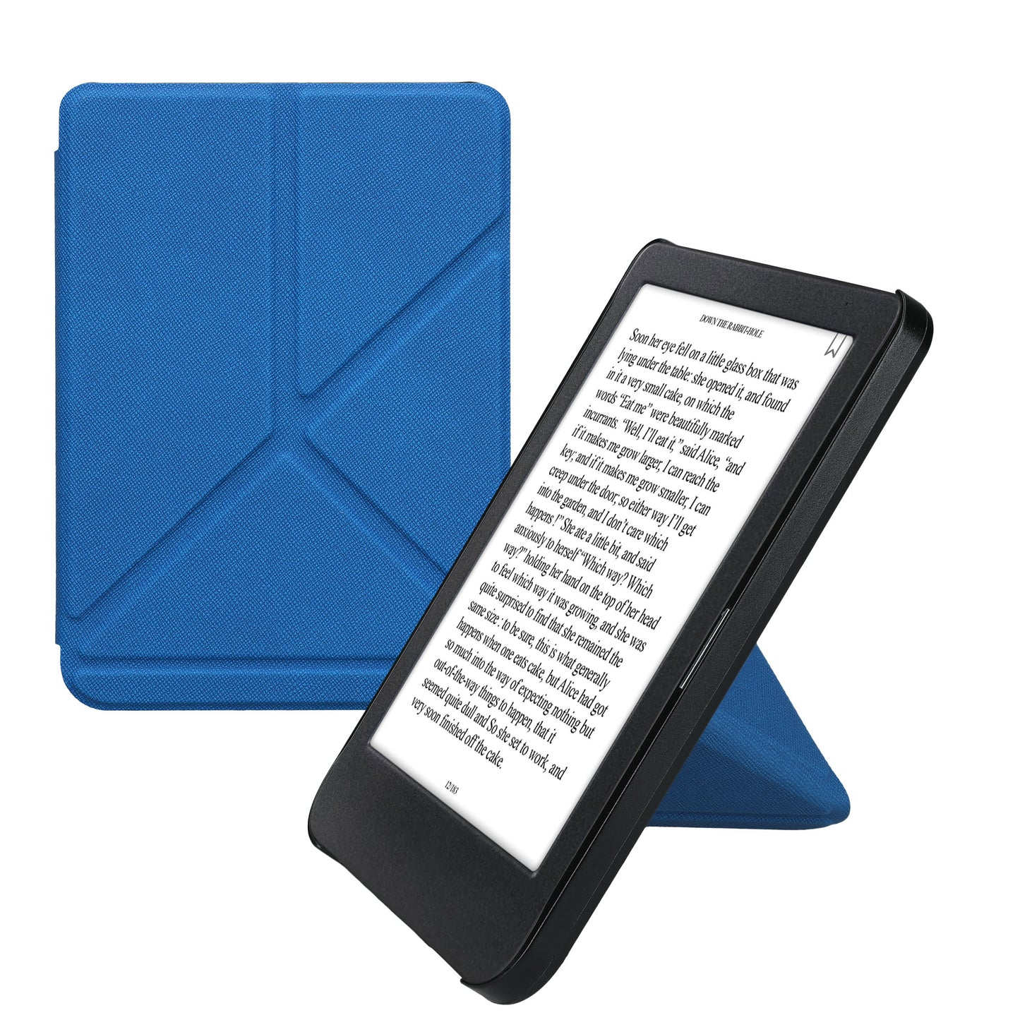 kwmobile Schutzhülle für Kobo Clara BW / Clara Colour / Tolino Shine (5) / Shine Color Hülle - Kunstleder Case - eReader Klapphülle mit Auto Sleep Funktion - Cover mit Ständer - Blau Blau  