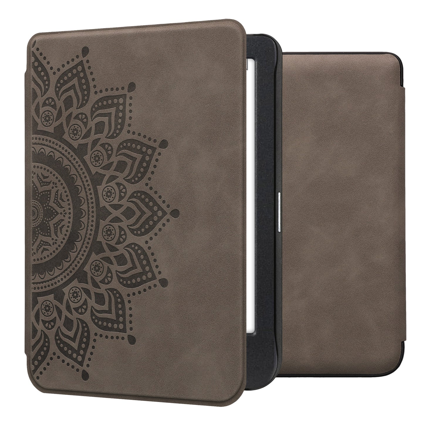 kwmobile Schutzhülle für Kobo Clara BW / Clara Colour / Tolino Shine (5) / Shine Color Hülle - eReader Case aus Kunstleder mit Auto Sleep Funktion - Aufgehende Sonne mit Grau Grau  [dsg06]