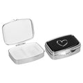 Tablettenbox mit 2 Fächern Metall Pillendose klein tragbar 5,5 x 4 x 1,5 cm