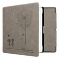 kwmobile Schutzhülle für Amazon Kindle Scribe (2024) Hülle - eReader Case aus Kunstleder mit Auto Sleep Funktion - Pusteblume Love mit Grau Grau  [dsg01]