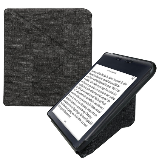 kwmobile Stoff eReader Schutzhülle für Kobo Kobo Libra Colour / Tolino Vision Color Hülle - E-Reader Cover in Dunkelgrau Dunkelgrau  