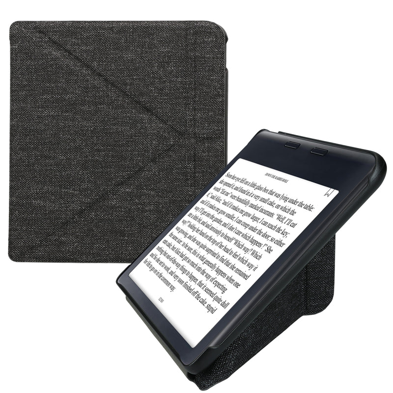 kwmobile Stoff eReader Schutzhülle für Kobo Kobo Libra Colour / Tolino Vision Color Hülle - E-Reader Cover in Dunkelgrau Dunkelgrau  