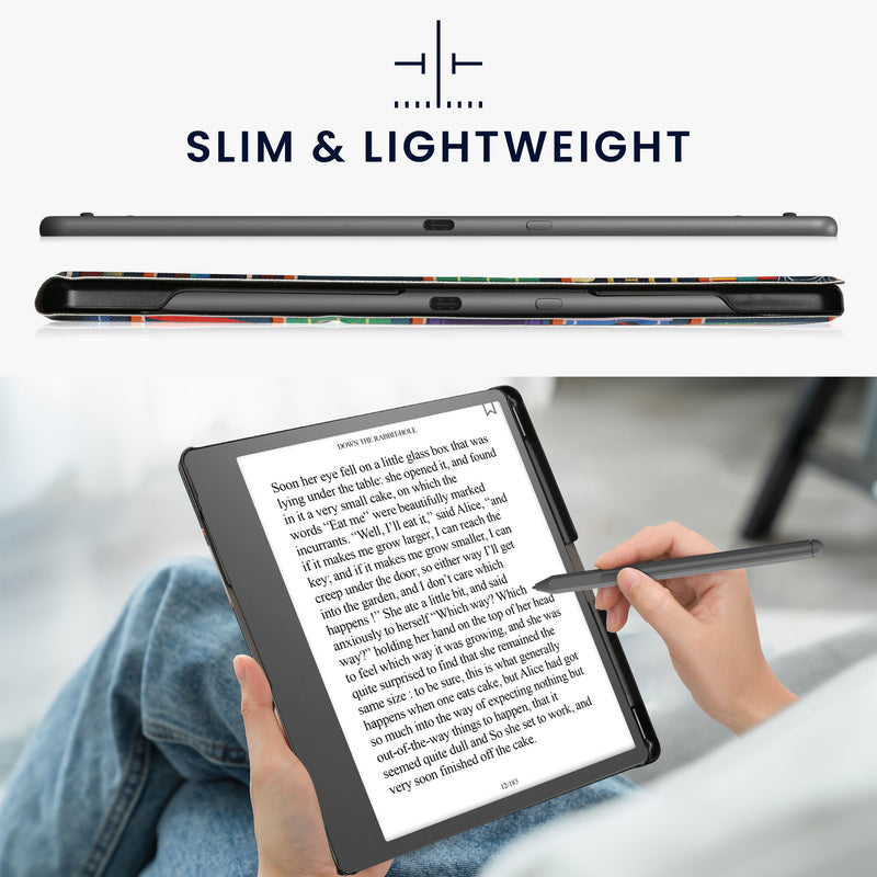 kwmobile E-Reader Schutzhülle kompatibel mit Amazon Kindle Scribe (2022/2024) Hülle - Kunstleder Case für eReader mit zweifachen Ständer und Stifthalter