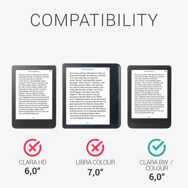 kwmobile Hülle kompatibel mit Kobo Clara BW / Clara Colour / Tolino Shine (5) / Shine Color - eReader Schutzhülle Cover Case